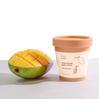 MANGO & HONEY Hydrating Body Lotion - Hyaluronic Acid Fruit Enzymes Shea & Mango Butter Moisturizer - Hey Honey Beauty