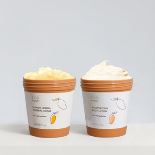 Body Glow Duo - Mango Scrub + Lotion - Hey Honey Beauty