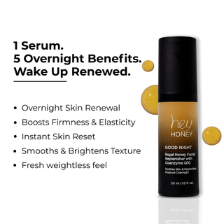 GOOD NIGHT - Vitamin E & Coenzyme Q10 Night Serum - Hey Honey Beauty