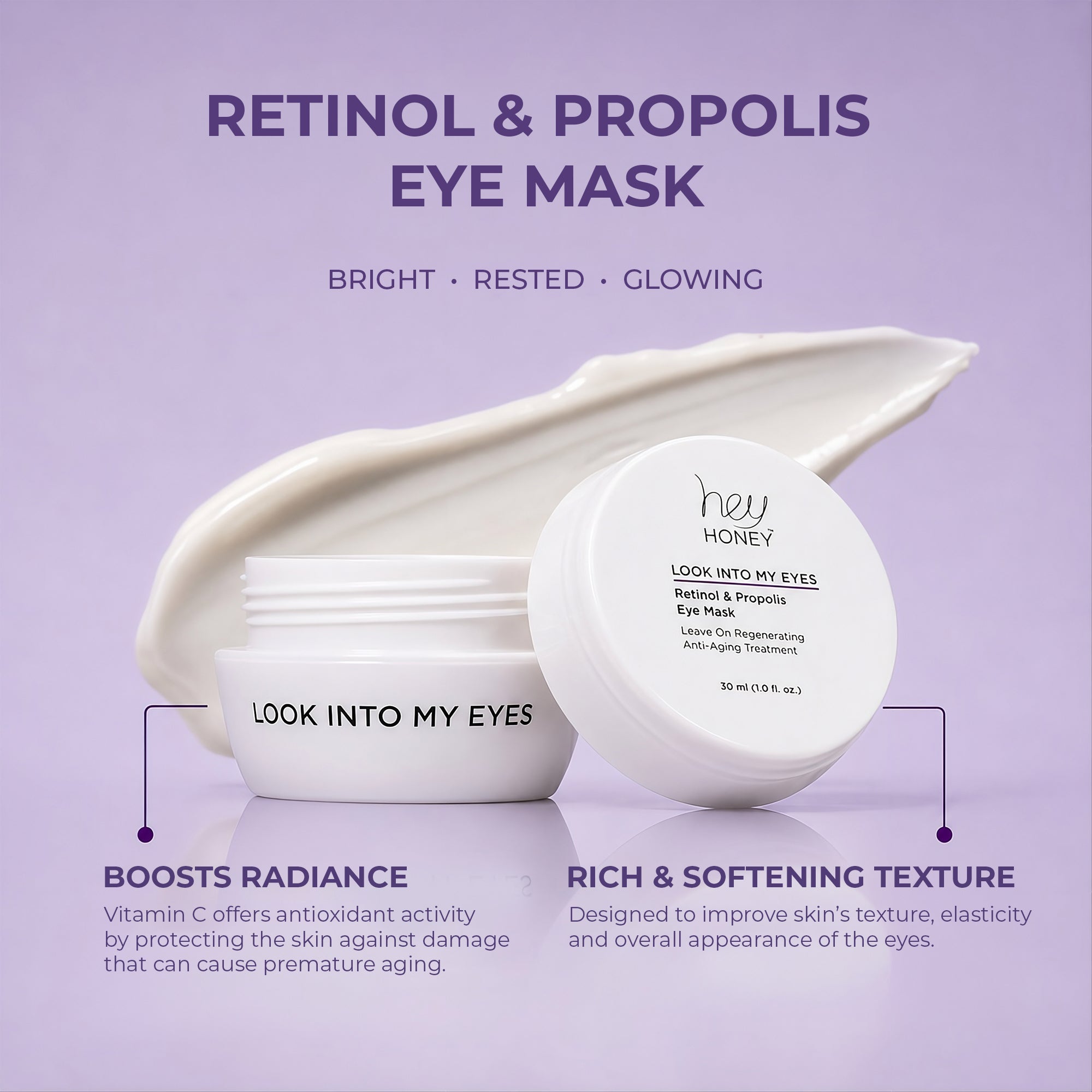 LOOK INTO MY EYES - Retinol and Propolis Eye Mask - Hey Honey Beauty