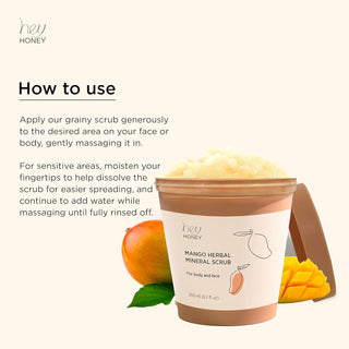 MANGO HERBAL MINERAL SCRUB Dead Sea Salt Exfoliator For Body & Face - Hey Honey Beauty
