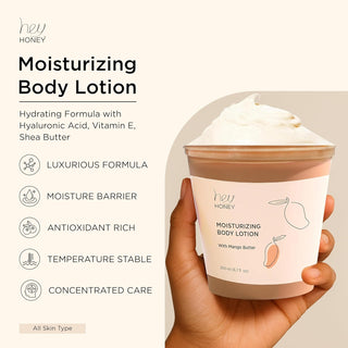 Mango & Honey Ultra Hydrating Body Lotion - Hyaluronic Acid Fruit Enzymes Shea & Mango Butter Moisturizer - Hey Honey Beauty