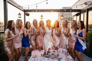 women in bachelorette having fun