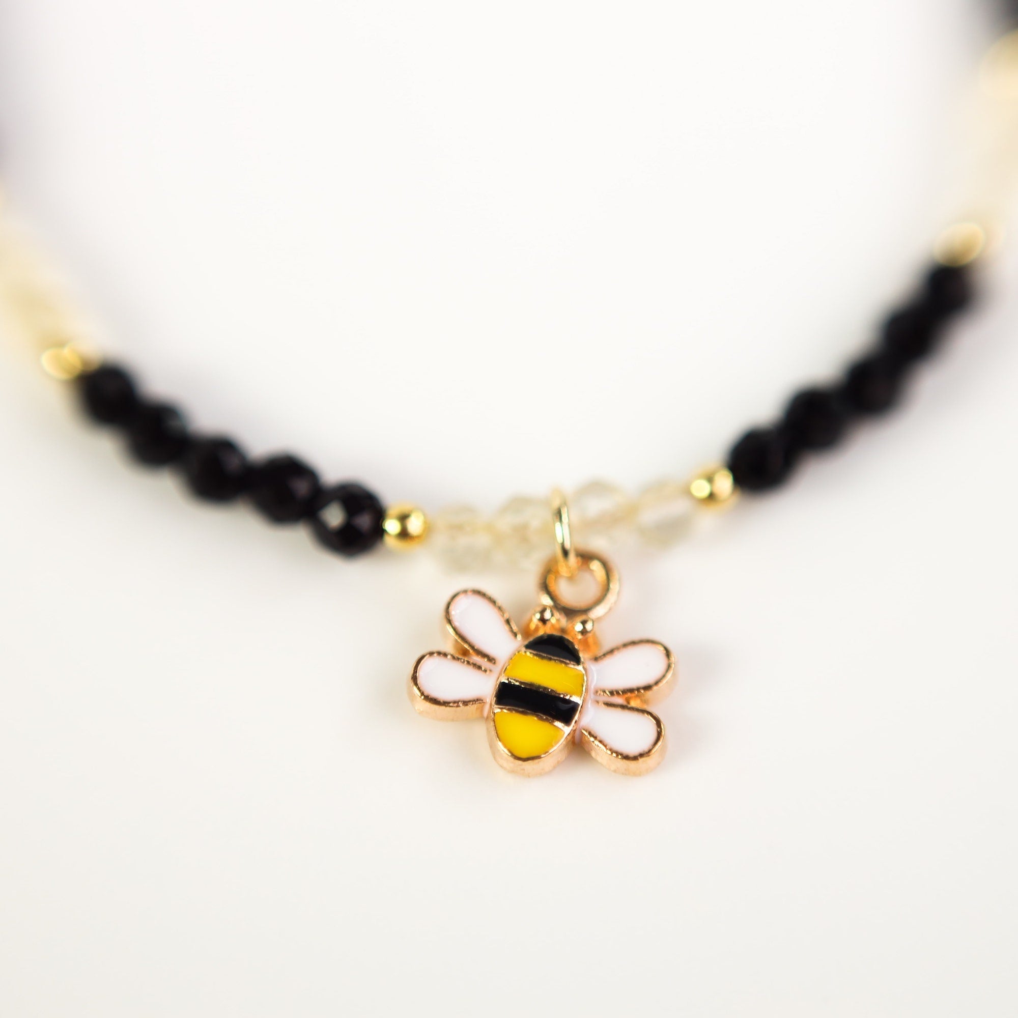 GIVING BEE - Citrine Beaded Charm Bracelet - Hey Honey Beauty